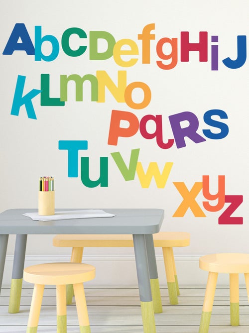 Stickers - Alphabet Multicolore - Hauteur 92.71 cm - Kiabi