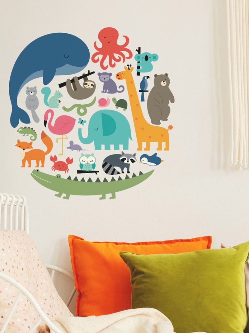 Stickers - Animaux - Hauteur 44,1 cm Multicolore - Kiabi