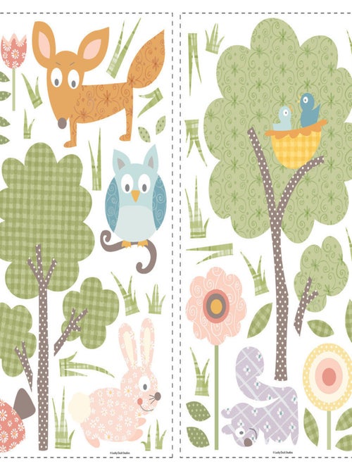 Stickers - Animaux Dans Les Bois - Hauteur 45,7 cm - Kiabi