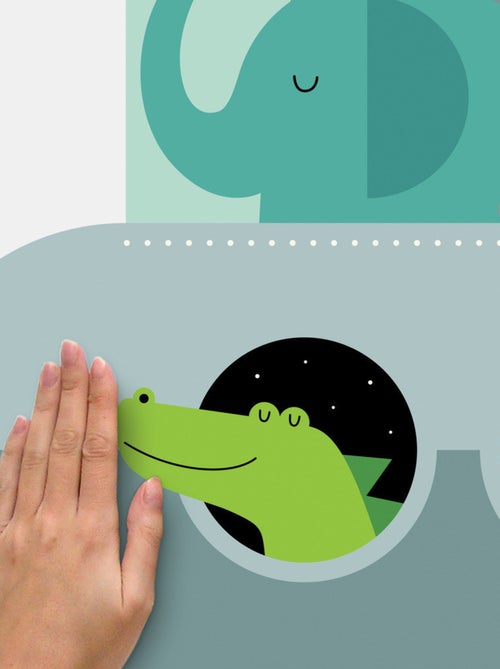 Stickers - Animaux Dans Un Vaisseau Spatial - Hauteur 92,71 cm - Kiabi