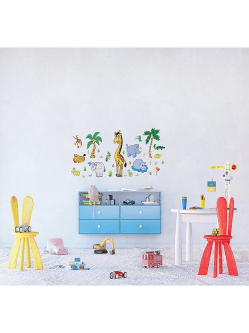 Stickers - Animaux de la Jungle - 1 planche 65x85 cm - Kiabi