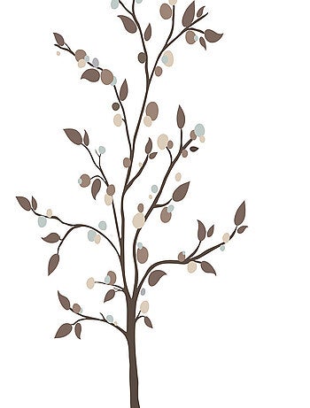 Stickers - Arbre Avec Des Feuillages Violets - Hauteur 45,7 cm