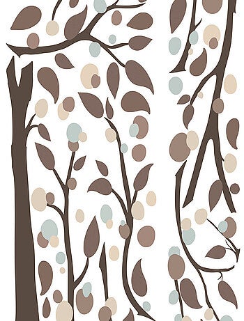 Stickers - Arbre Avec Des Feuillages Violets - Hauteur 45,7 cm