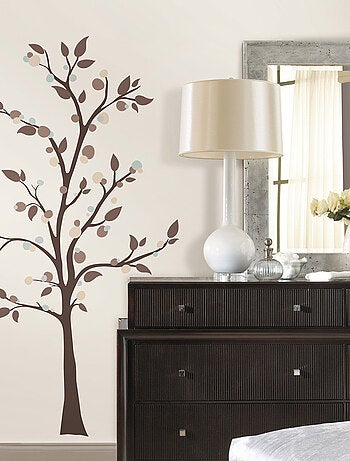 Stickers - Arbre Avec Des Feuillages Violets - Hauteur 45,7 cm