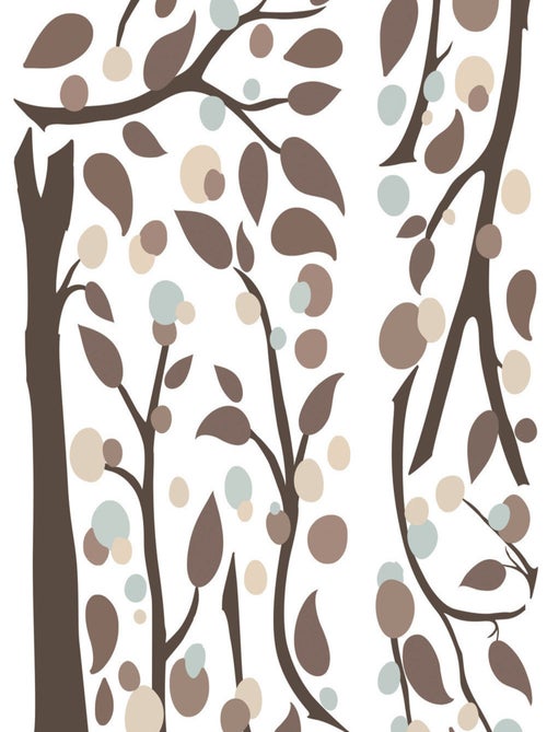 Stickers - Arbre Avec Des Feuillages Violets - Hauteur 45,7 cm - Kiabi