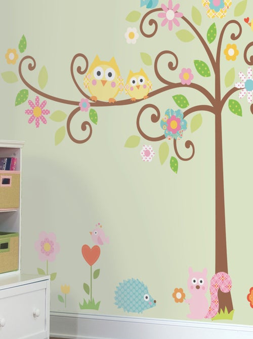 Stickers - Arbre Avec Des Oiseaux - Hauteur 45,7 cm - Kiabi
