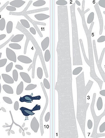 Stickers - arbre gris - hauteur 92.71 cm