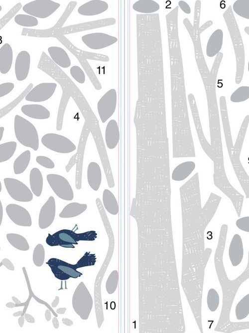 Stickers - Arbre Gris - Hauteur 92.71 cm - Kiabi