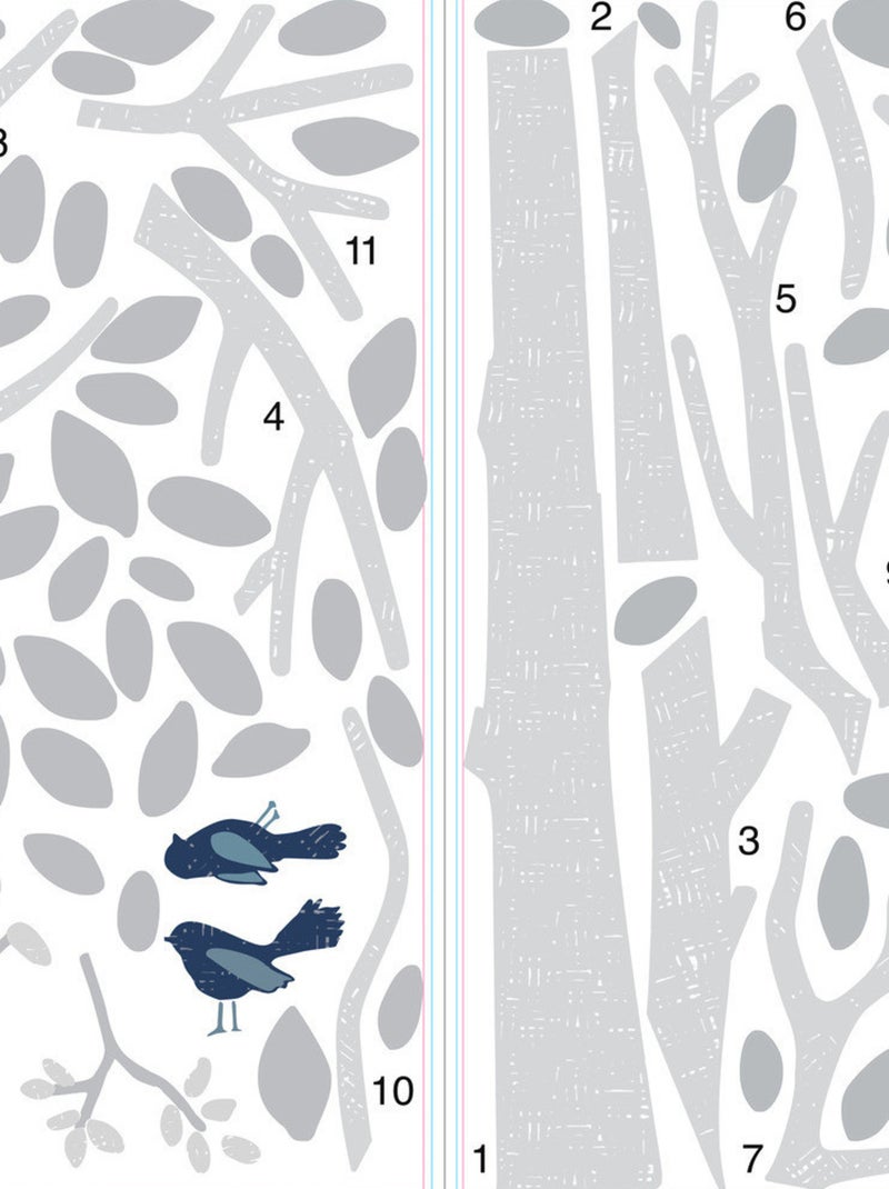 Stickers - Arbre Gris - Hauteur 92.71 cm Multicolore - Kiabi