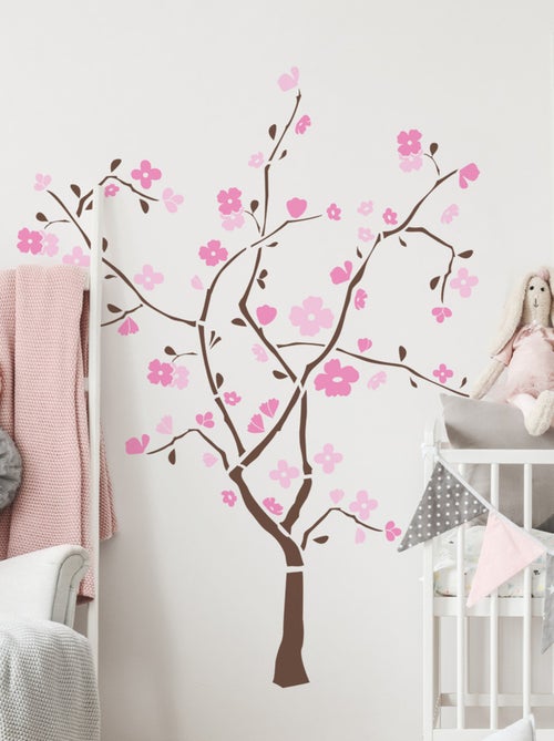 Stickers - Arbres à Feuillages Roses - Hauteur 45,7 cm - Kiabi