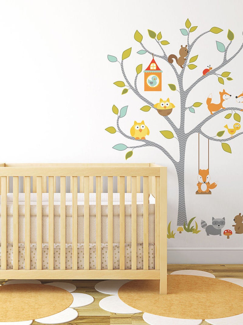 Stickers - Arbres De La Forêt - Hauteur 45,7 cm Multicolore - Kiabi