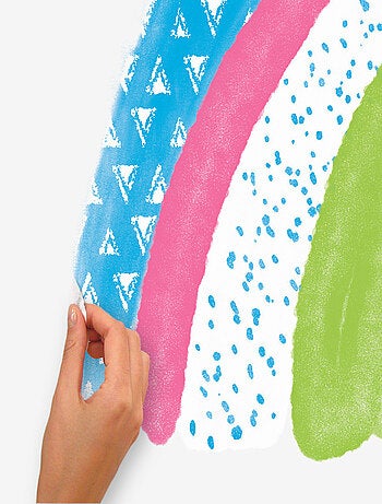 Stickers - Arc En Ciel Avec Nuages colorés
