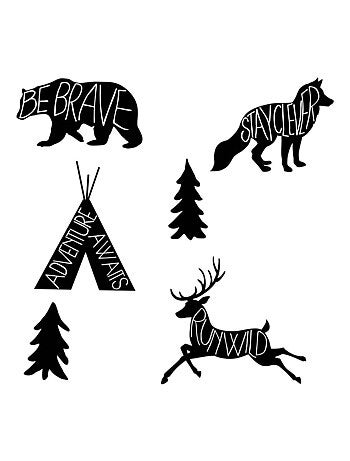 Stickers - Aventure Ours Noir - Hauteur 92.71 cm