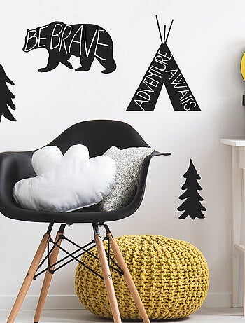 Stickers - Aventure Ours Noir - Hauteur 92.71 cm