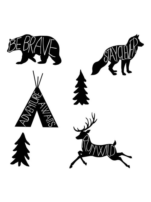 Stickers - Aventure Ours Noir - Hauteur 92.71 cm - Kiabi