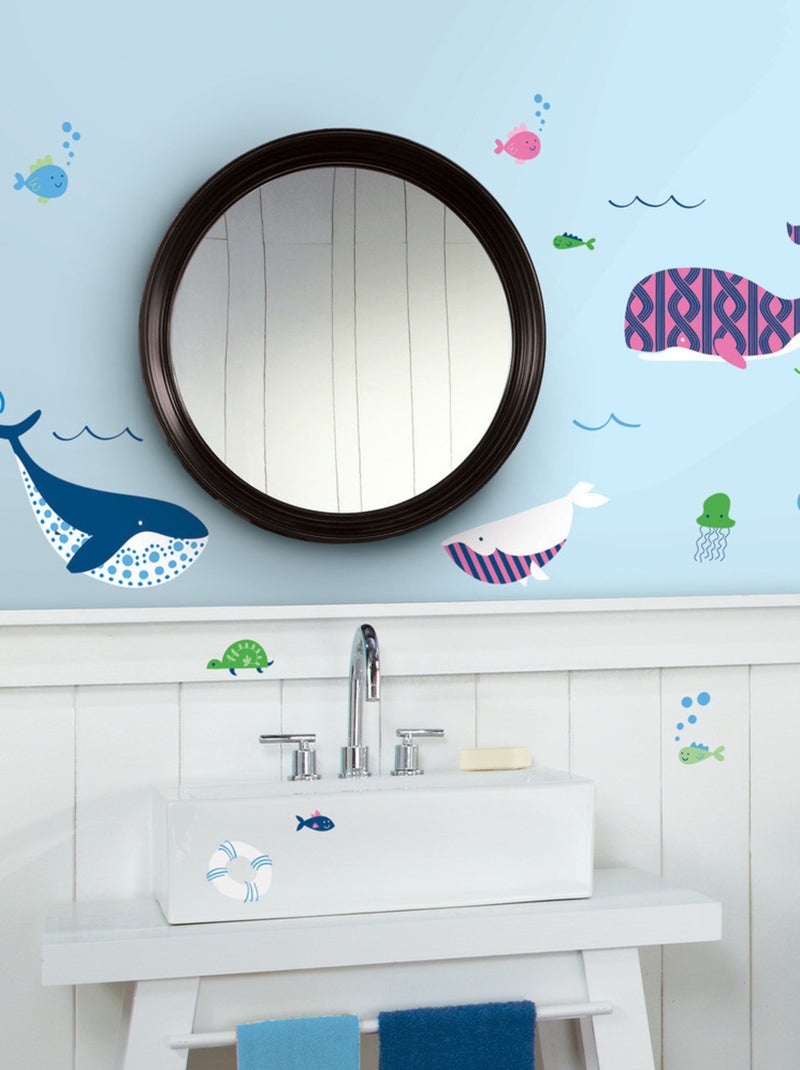 Stickers - Baleines Des Mers - Hauteur 45,7 cm Multicolore - Kiabi