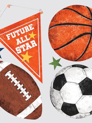 Stickers - Ballons De Sport - Hauteur 22.9 cm