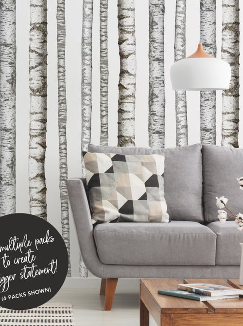 Stickers - Bouleaux 3D - Hauteur 92,71 cm - Kiabi