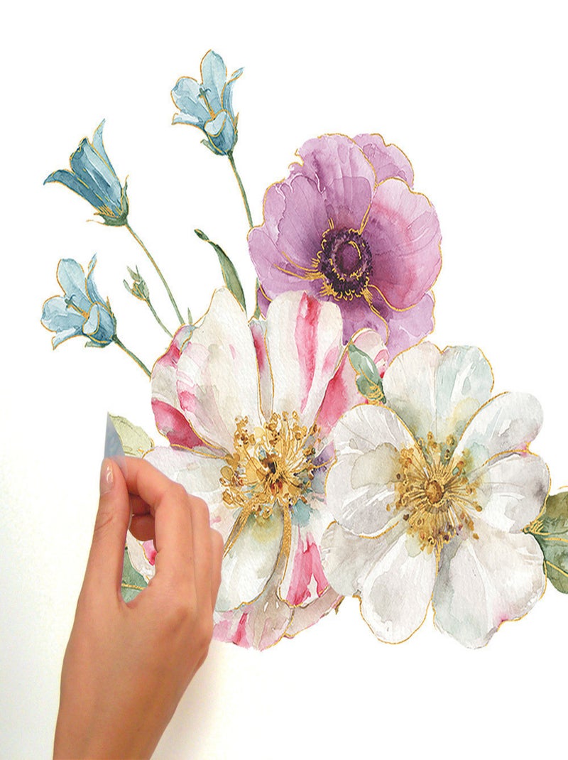 Stickers - Bouquets De Fleurs - Hauteur 45,7 cm Multicolore - Kiabi