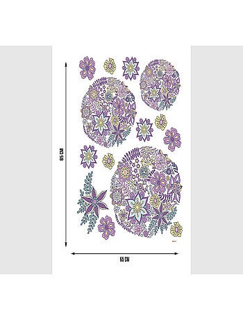 Stickers - Bouquets Fleurs - 1 planche 65 x 85 cm