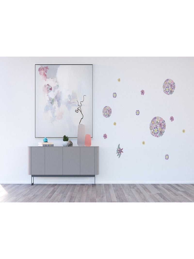 Stickers - Bouquets Fleurs - 1 planche 65 x 85 cm Multicolore - Kiabi