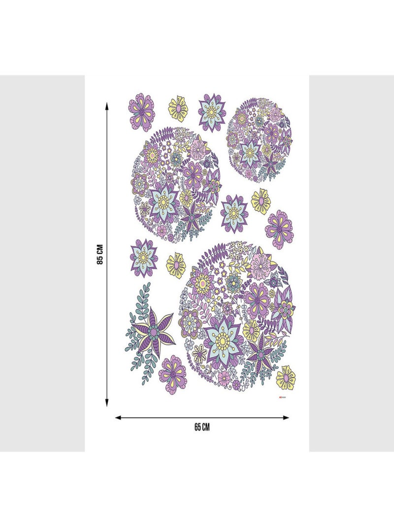 Stickers - Bouquets Fleurs - 1 planche 65 x 85 cm Multicolore - Kiabi