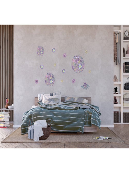 Stickers - Bouquets Fleurs - 1 planche 65 x 85 cm - Kiabi