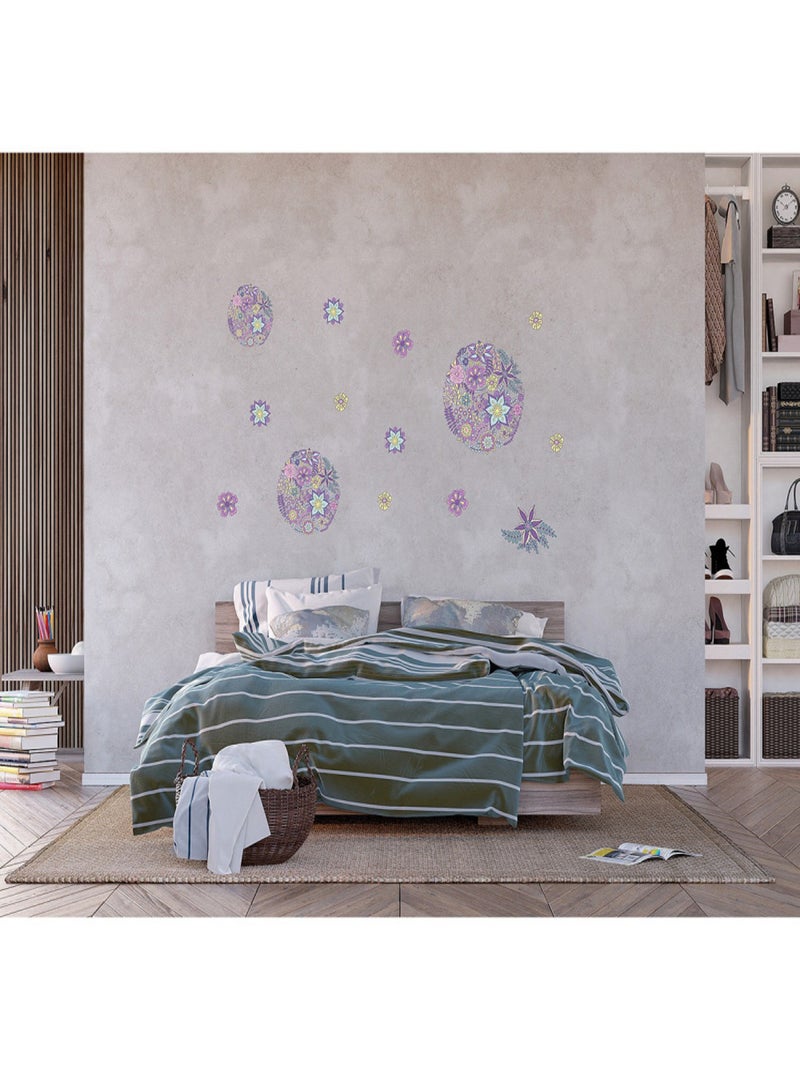 Stickers - Bouquets Fleurs - 1 planche 65 x 85 cm Multicolore - Kiabi