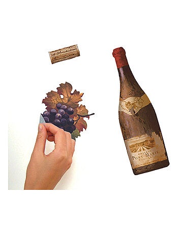 Stickers - Bouteilles De Vins - Hauteur 45,7 cm