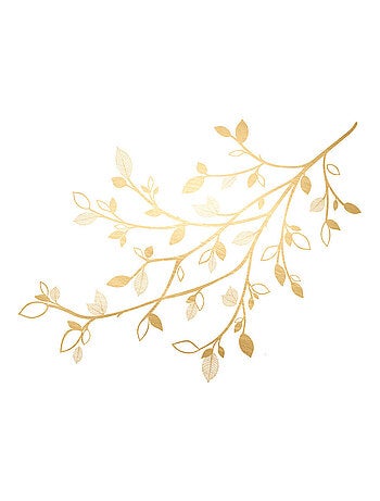 Stickers - Branches De Feuilles D'Or - Hauteur 92,71 cm
