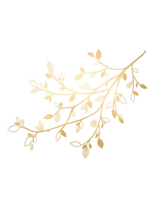 Stickers - Branches De Feuilles D'Or - Hauteur 92,71 cm - Kiabi