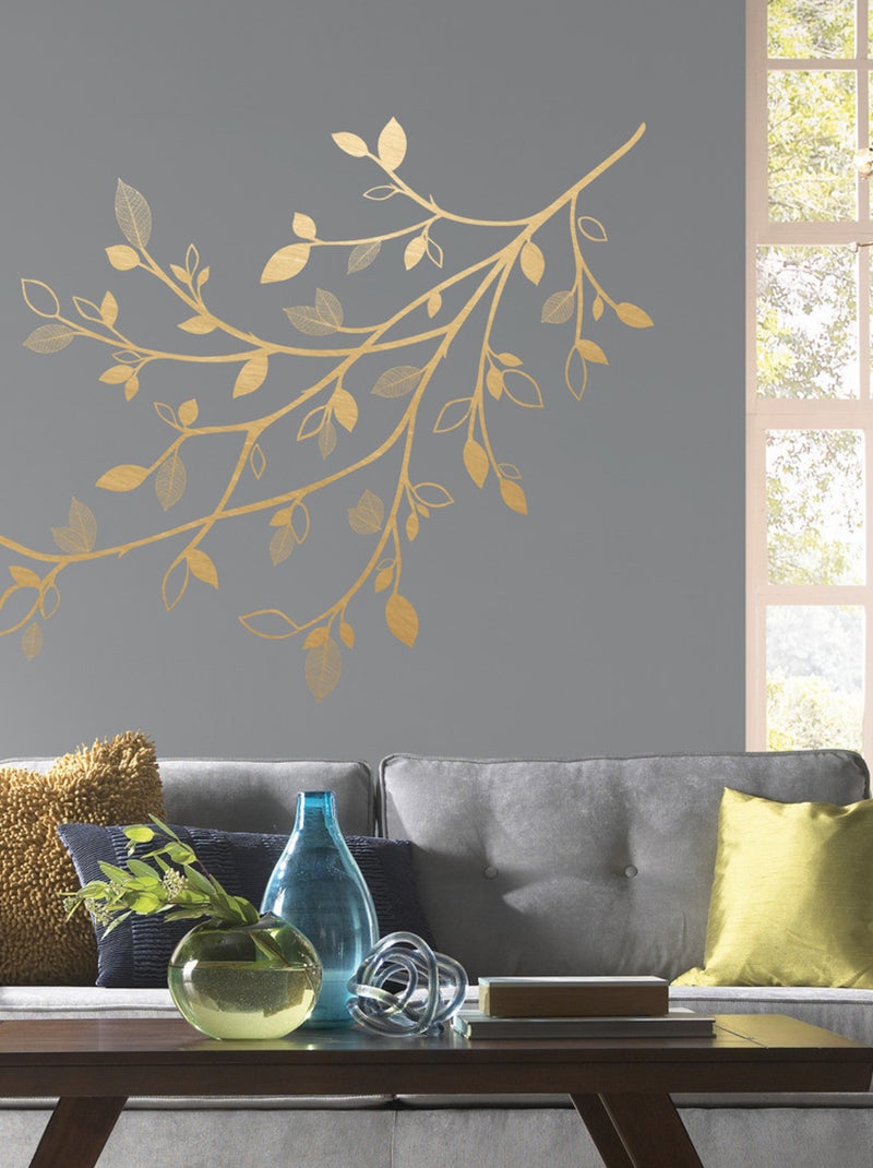 Stickers - Branches De Feuilles D'Or - Hauteur 92,71 cm Multicolore - Kiabi