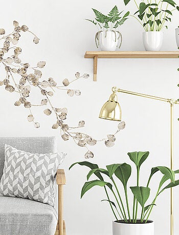 Stickers - Branches De Fleurs Argentées - Hauteur 45,7 cm