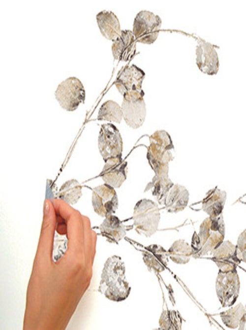 Stickers - Branches De Fleurs Argentées - Hauteur 45,7 cm - Kiabi