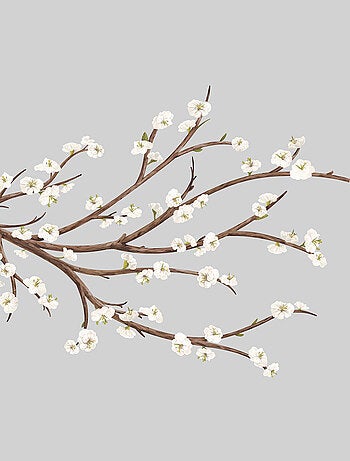 Stickers - Branches De Fleurs Blanches - Hauteur 45,7 cm