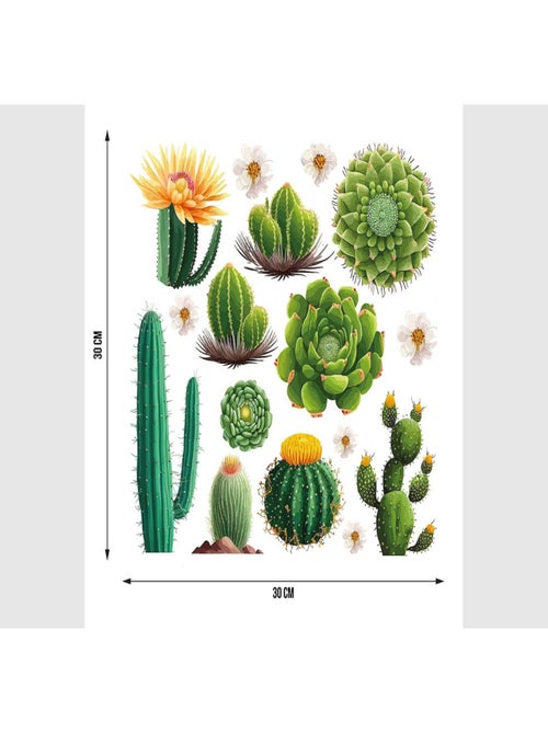 Stickers - Cactus - 1 planche 30x30cm - Kiabi