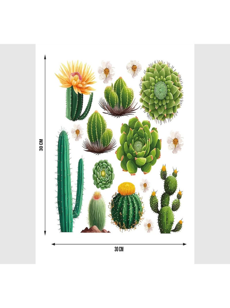 Stickers - Cactus - 1 planche 30x30cm Multicolore - Kiabi