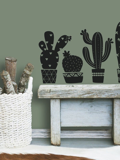 Stickers - Cactus Noirs - Hauteur 22,9 cm - Kiabi