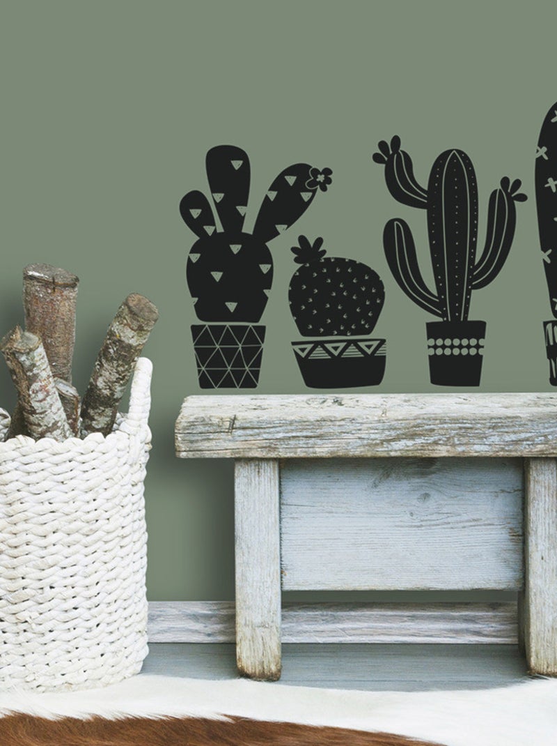 Stickers - Cactus Noirs - Hauteur 22,9 cm Multicolore - Kiabi