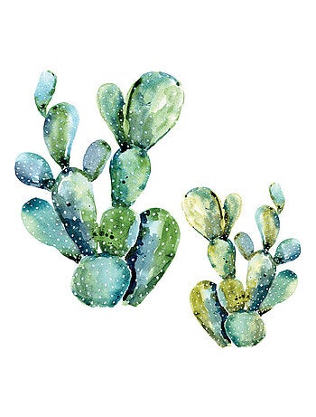 Stickers - Cactus Verts Fluorescents - Hauteur 22,9 cm