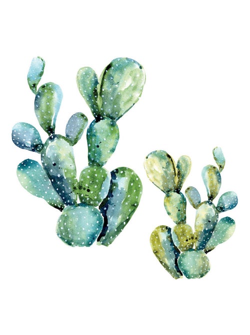 Stickers - Cactus Verts Fluorescents - Hauteur 22,9 cm - Kiabi