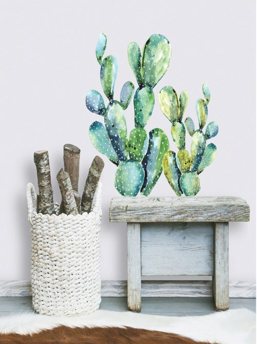 Stickers - Cactus Verts Fluorescents - Hauteur 22,9 cm - Kiabi
