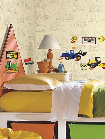 Stickers - Camions De Construction - Hauteur 45,7 cm