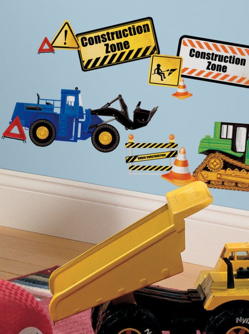 Stickers - Camions De Construction - Hauteur 45,7 cm - Kiabi