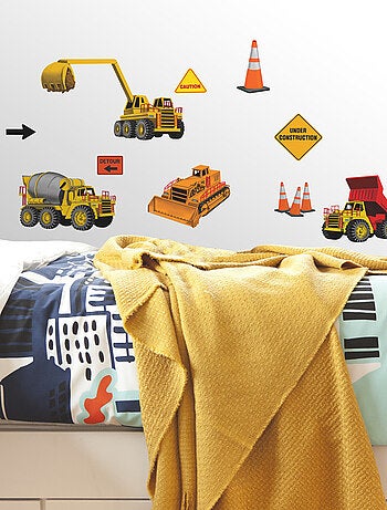 Stickers - Camions De Construction - Hauteur 45,7 cm