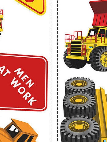 Stickers - Camions De Construction - Hauteur 45,7 cm