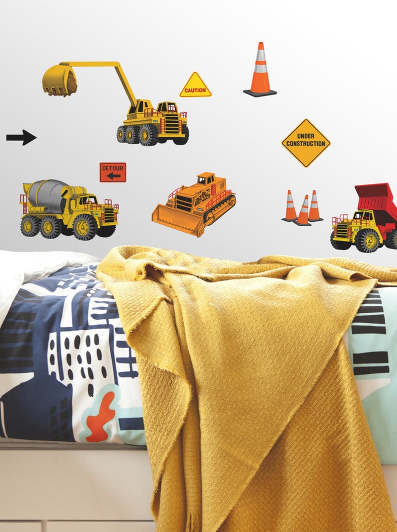 Stickers - Camions De Construction - Hauteur 45,7 cm Multicolore - Kiabi