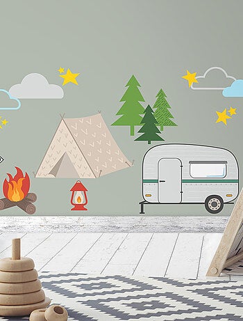 Stickers - Camping En Forêt - Hauteur 22,9 cm