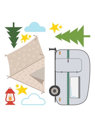Stickers - Camping En Forêt  - Hauteur 22,9 cm