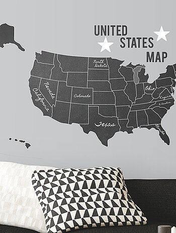 Stickers - Carte Des USA - Hauteur 92.71 cm